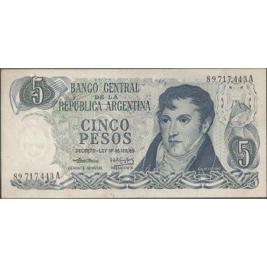 Argentina, 5 Pesos ND1974-6 Serie A P294