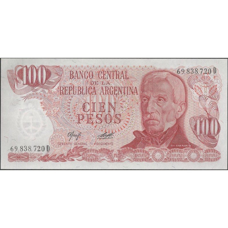 Argentina, 100 Pesos ND1976-8 Serie D P302b