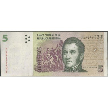 Argentina, 5 Pesos ND2003 Serie F P353