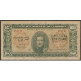 Uruguay 50 Centesimos L1939 Serie Q P34