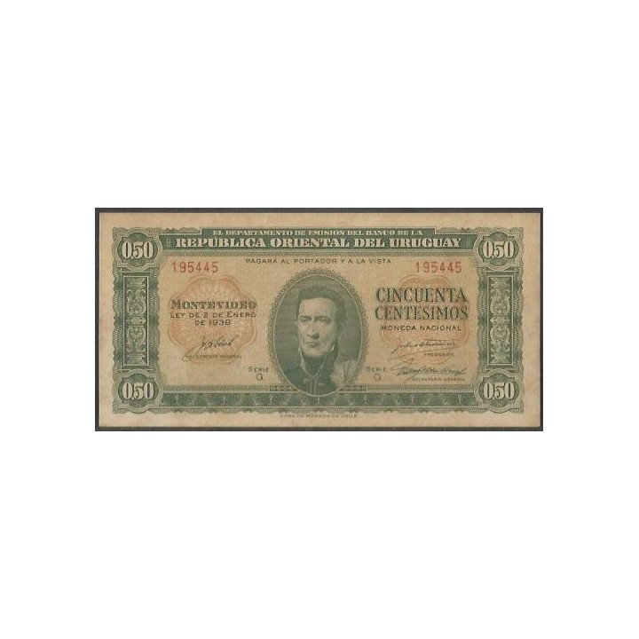 Uruguay 50 Centesimos L1939 Serie Q P34