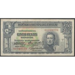 Uruguay 5 Pesos L1939 Serie C P36b