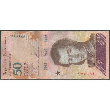 Venezuela, 50 Bolivares 15 Ene 2018 C8 Dig P105