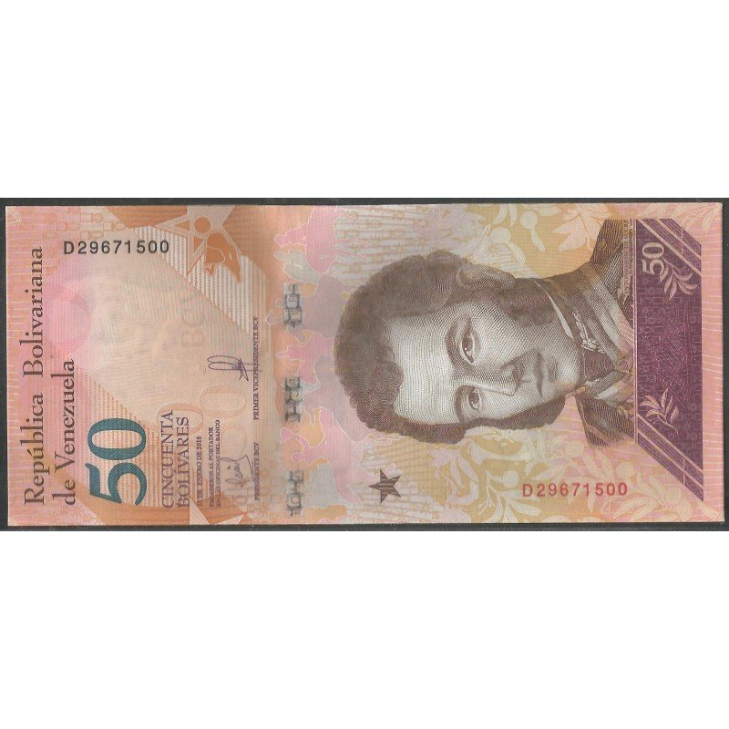 Venezuela, 50 Bolivares 15 Ene 2018 D8 Dig P105