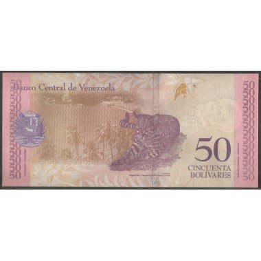 Venezuela, 50 Bolivares 15 Ene 2018 D8 Dig P105