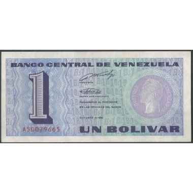 Venezuela, 1 Bolivar 5 Oct 1989 A8 Dig P68