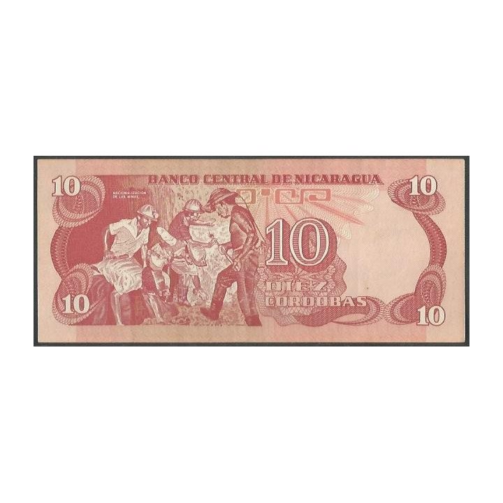 Nicaragua 10 Cordobas D1979 E P134 reverso