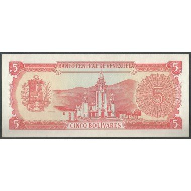 Venezuela, 5 Bolivares 21 Sep 1989 K 7 Dig P70a