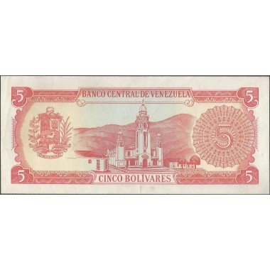 Venezuela, 5 Bolivares 21 Sep 1989 D 8 Dig P70b