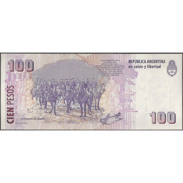 Argentina 100 Pesos ND2003 Serie D P357a reverso