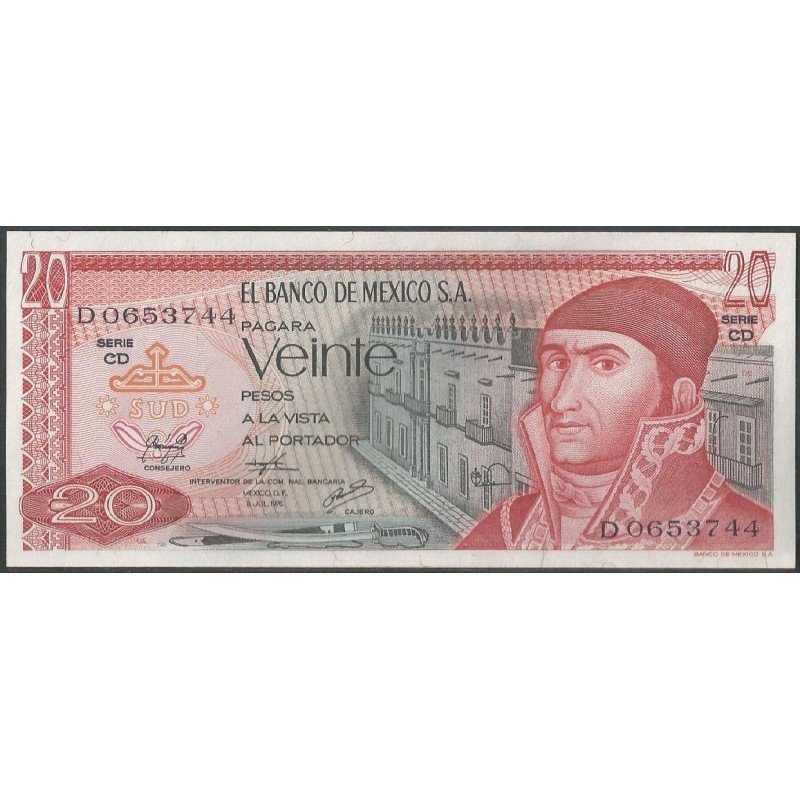 Mexico, 20 Pesos 8 Jul 1976 Serie CD P64c