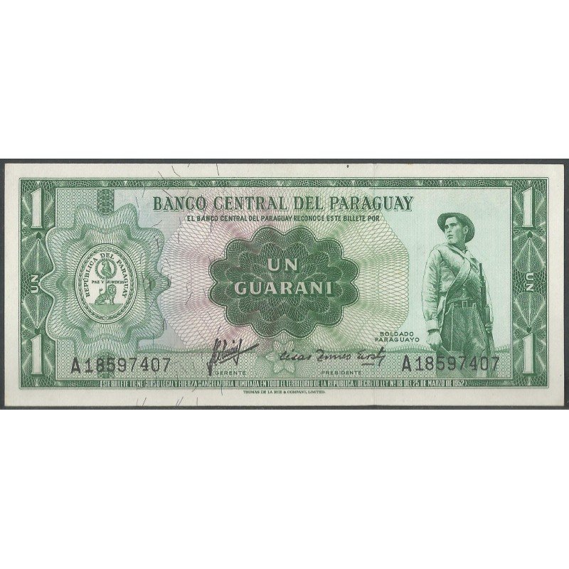 Paraguay, 1 Guarani L1952 P193a