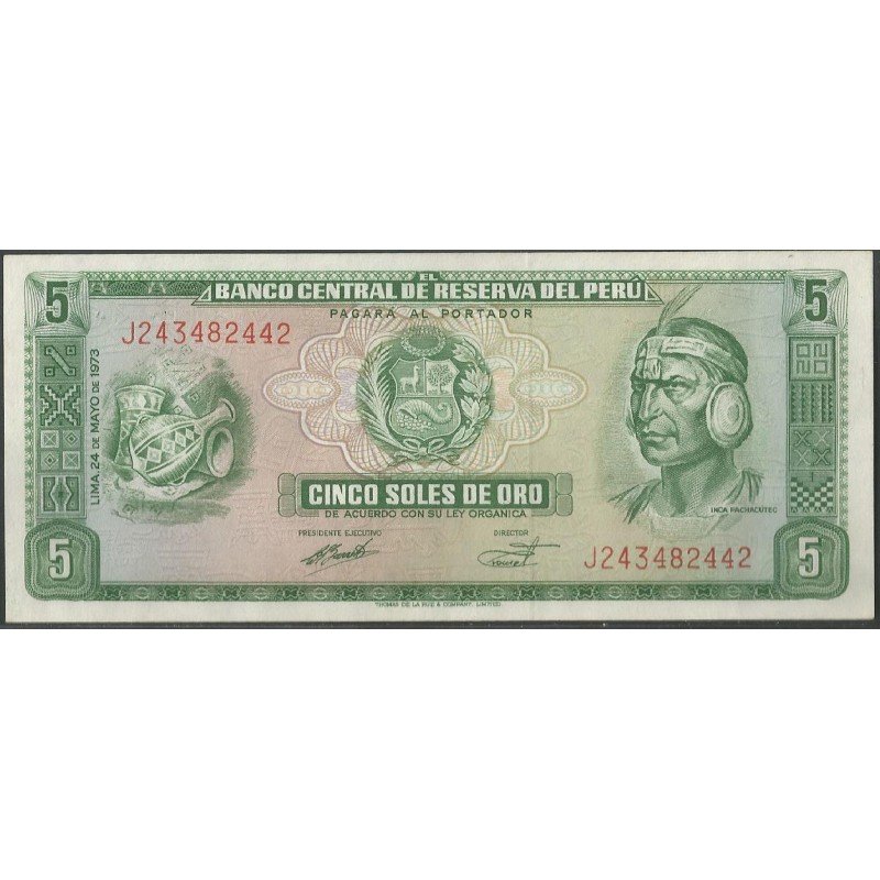 Peru, 5 Soles 24 May 1973 P99c