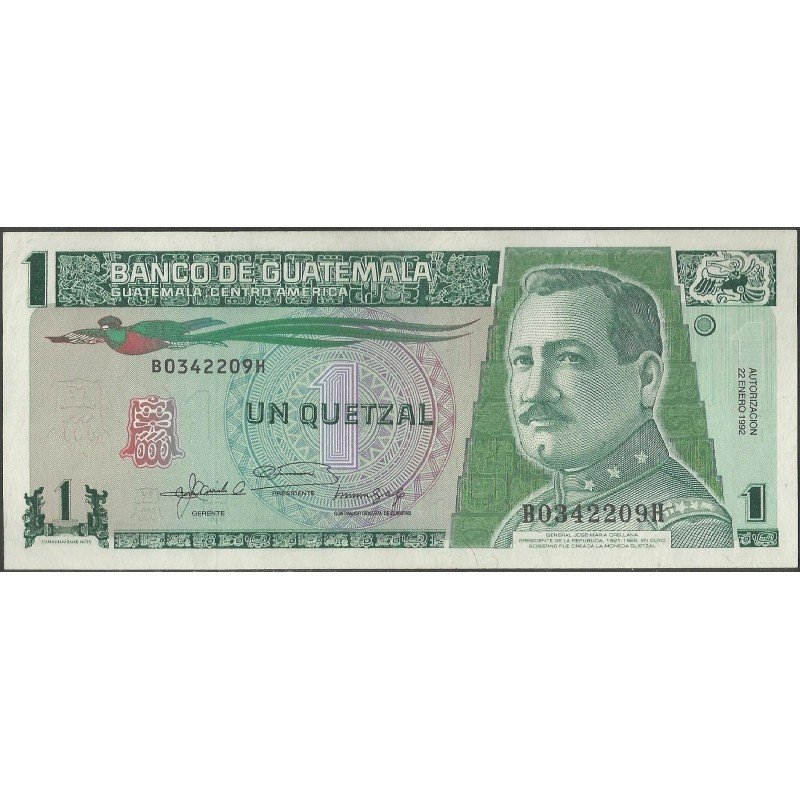 Guatemala, 1 Quetzal 22 Ene 1992 P73c