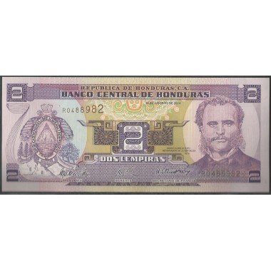 Honduras, 2 Lempiras 26 Ago 2004 P80Ae