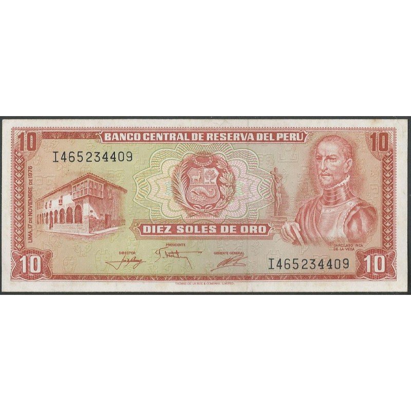 Peru, 10 Soles 17 Nov 1976 P112