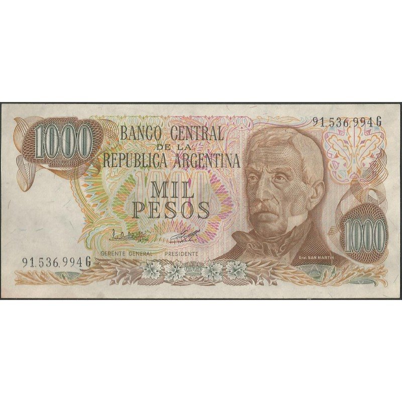 Argentina, 1.000 Pesos ND1976-83 Serie G P304c