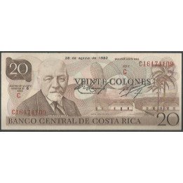 Costa Rica 20 Colones 28 Ago 1980 P238c