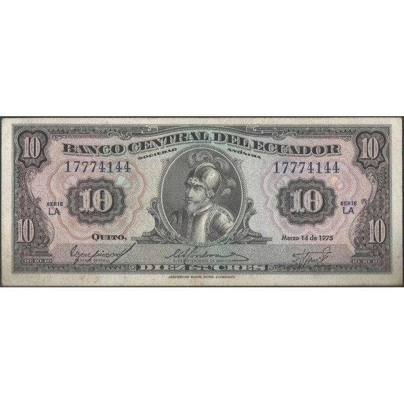 Ecuador, 10 Sucres 14 Mar 1975 LA P109