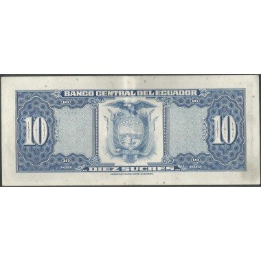Ecuador, 10 Sucres 14 Mar 1975 LB P109