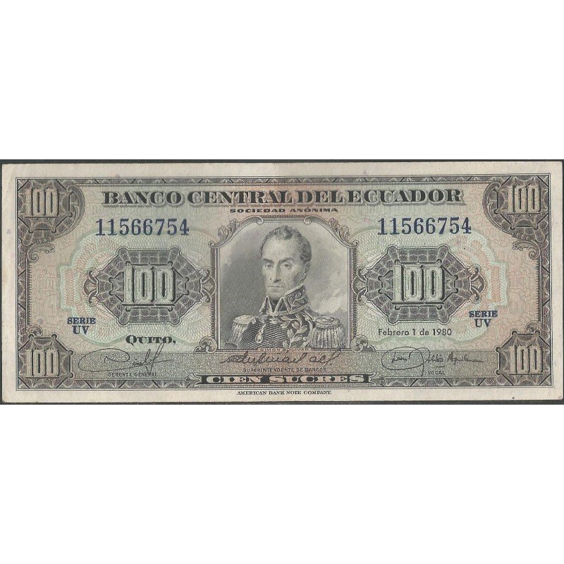 Ecuador, 100 Sucres 1 Feb 1980 UV P112?