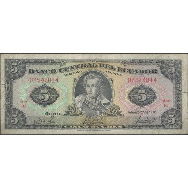 Ecuador, 5 Sucres 27 Feb...
