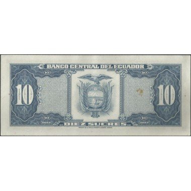 Ecuador, 10 Sucres 24 May 1968 KV P114a