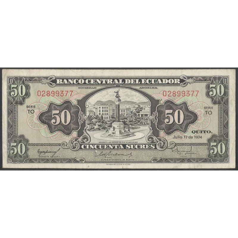 Ecuador, 50 Sucres 17 Jul 1974 TO P116d