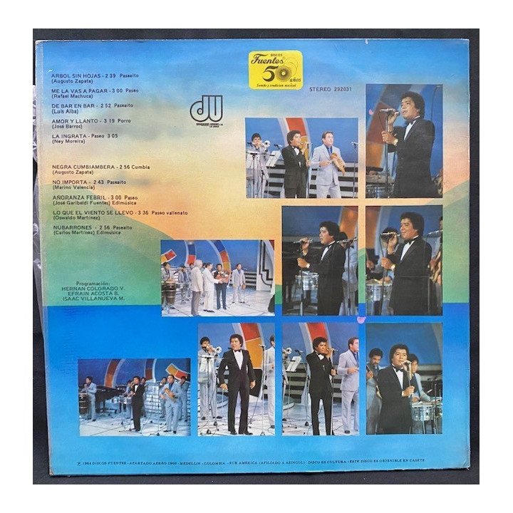 Pastor Lopez y su combo Con toda la fuerza - Colombia reverso