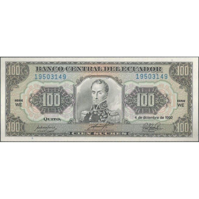 Ecuador, 100 Sucres 4 Dic 1992 WE P123Ab