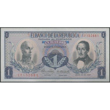 Billete de 1 Peso 20 jul 1967 BGW061