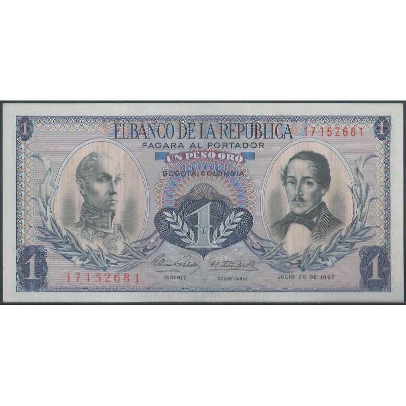 Billete de 1 Peso 20 jul 1967 BGW061