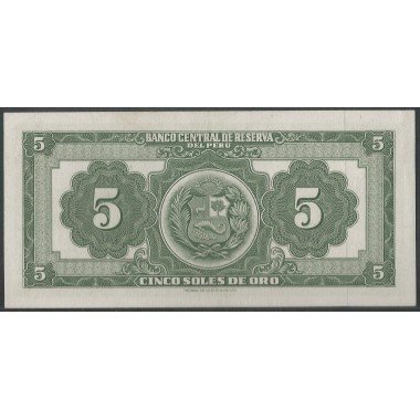 Peru, 5 Soles 18 Jun 1965 P83a