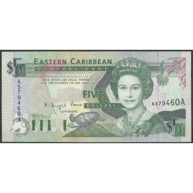 Antigua, 5 Dollars ND1993 P26a
