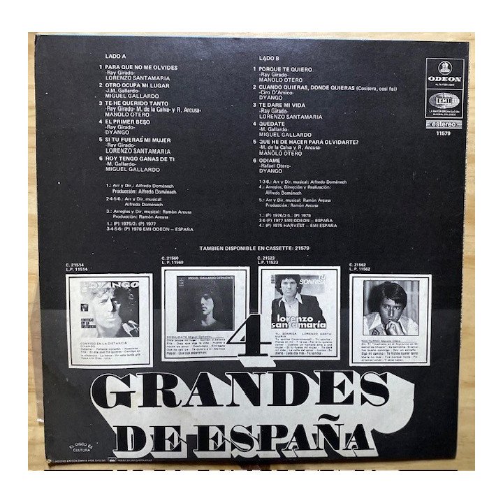 4 Grandes de España - Colombia reverso