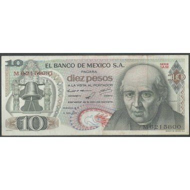 Mexico, 10 Pesos 3 Feb 1971 Serie 1AM P63d