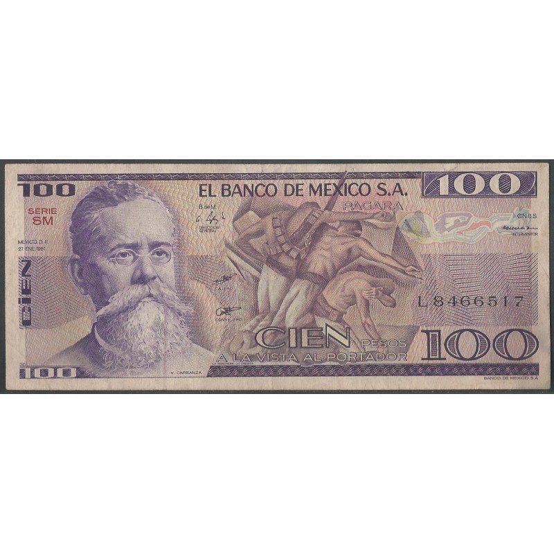 Mexico, 100 Pesos 27 Ene 1981 Serie SM P74a