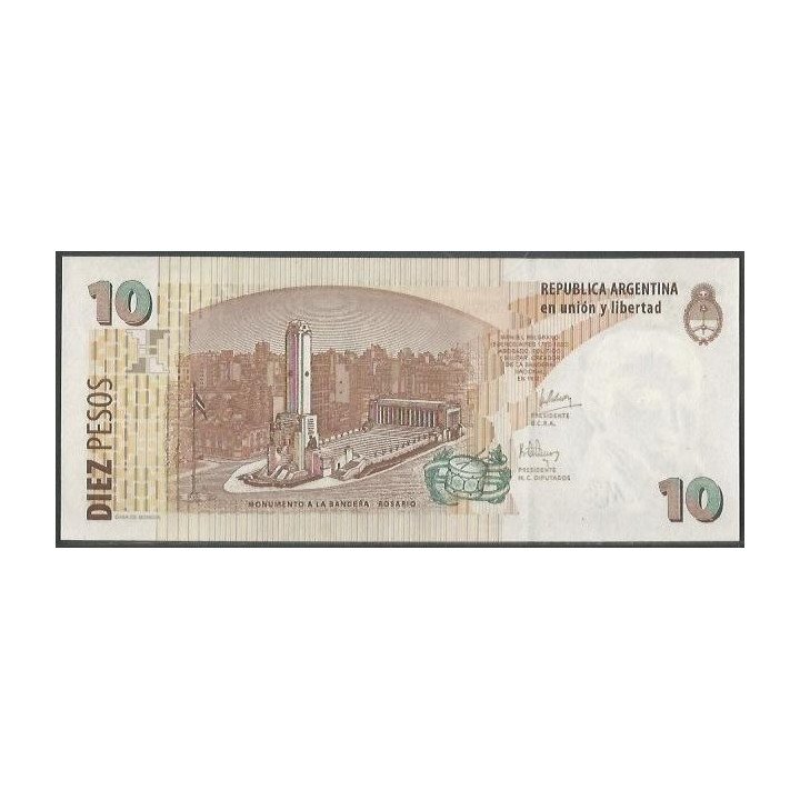 Argentina 10 Pesos ND2003 Serie I P354a reverso