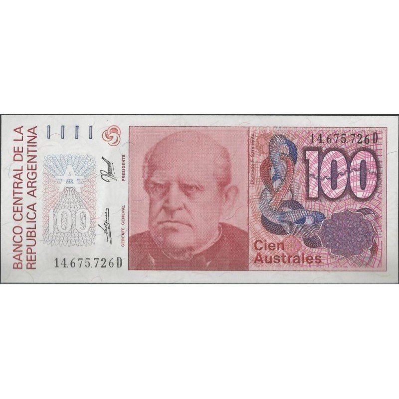 Argentina, 100 Australes ND1985-90 Serie D P327c