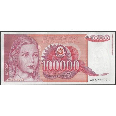 Yugoeslavia, 100.000 Dinara 1 May 1989 P97