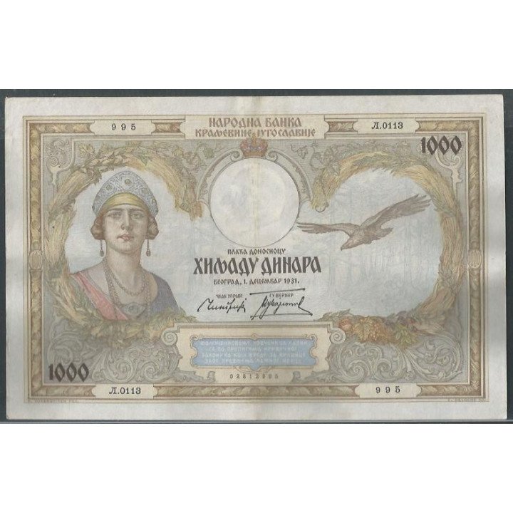 Yugoeslavia 1.000 Dinara 1 Dic 1931 P29
