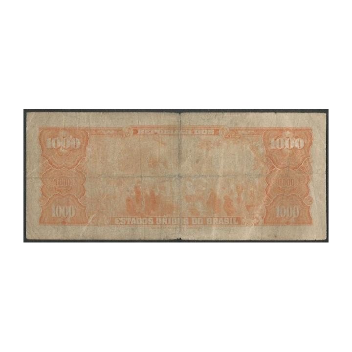 Brasil 1 Cruzeiro Novo ND1966-7 P187b reverso