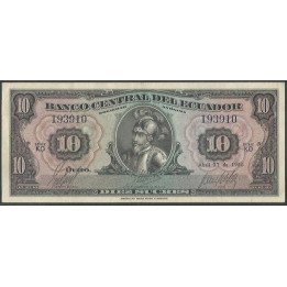 Ecuador 10 Sucres 27 Abr 1966 KO P101Aa