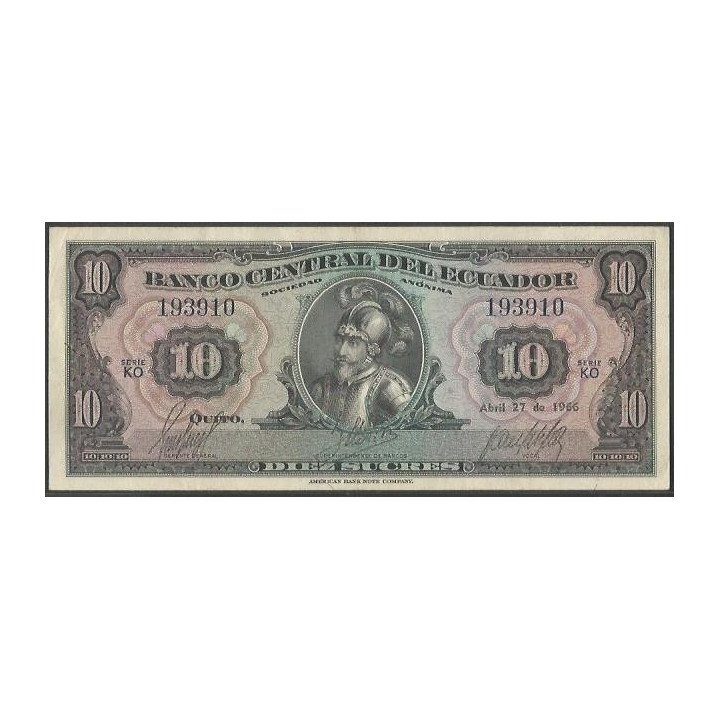 Ecuador 10 Sucres 27 Abr 1966 KO P101Aa