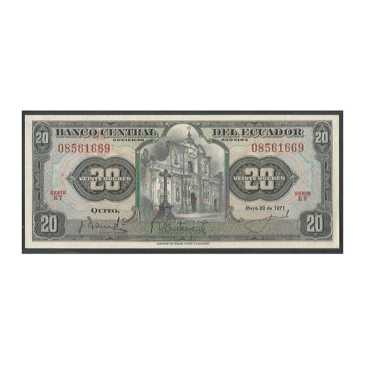 Ecuador 20 Sucres 20 May 1971 KY P103b