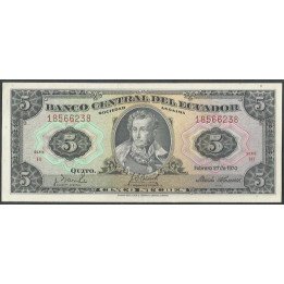 Ecuador 5 Sucres 27 Feb 1970 HI P113b