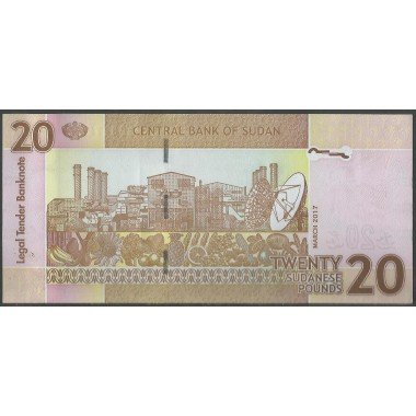 Sudan, 20 Pounds Mar 2017 P74d