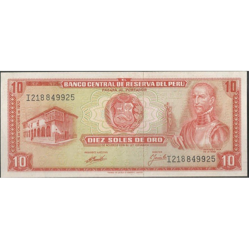 Peru, 10 Soles 16 Oct 1970 P100b