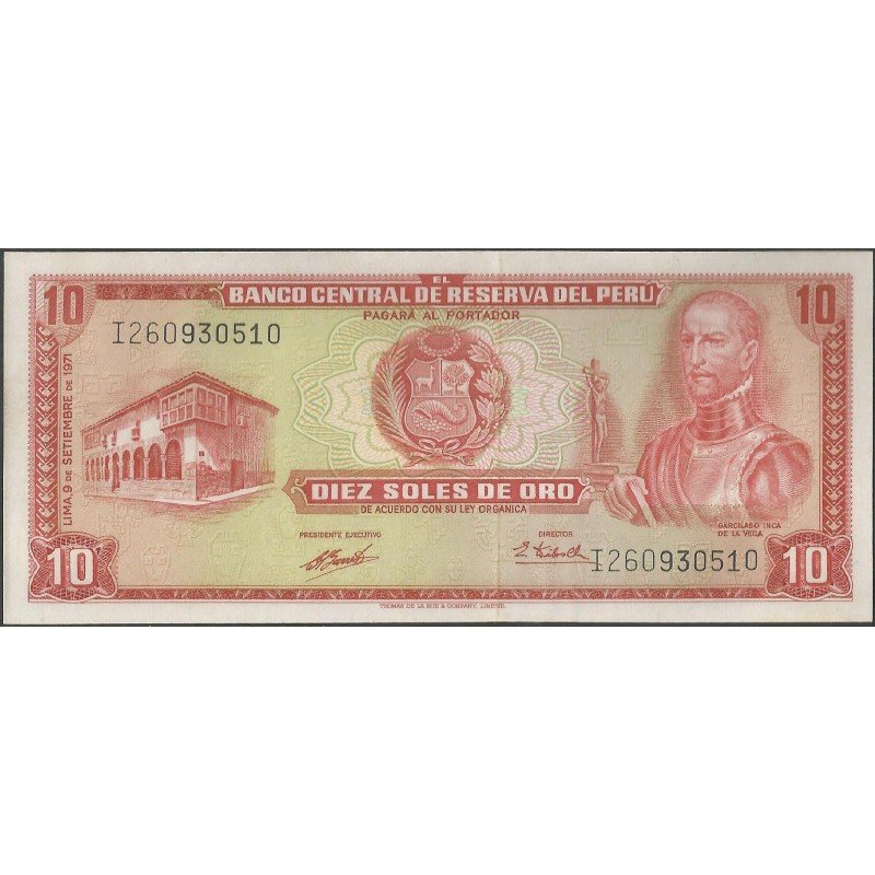Peru, 10 Soles 9 Sep 1971 P100b