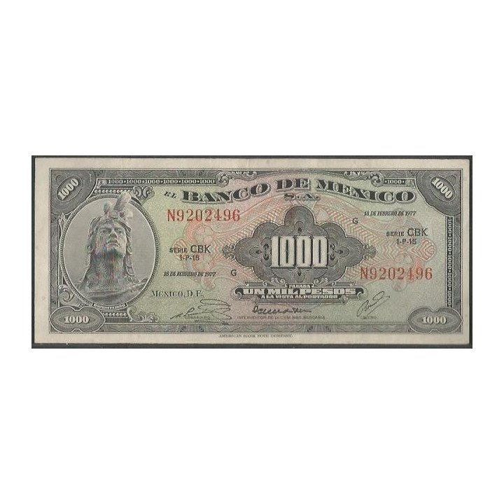 Mexico 1.000 Pesos 18 Feb 1977 CBK P52t